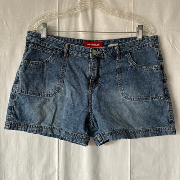 Unionbay 90s Y2K Denim Carpenter Style Shorts Size 15 100% Cotton - Picture 1 of 5